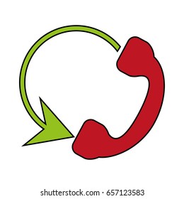 telephone circular arrow flat illustration