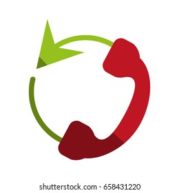 telephone circule flat illustration shadow