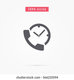 Telephone and clock icon