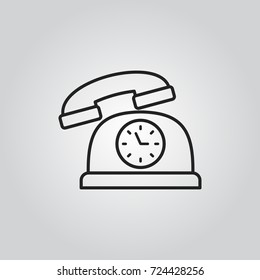 telephone with clock icon