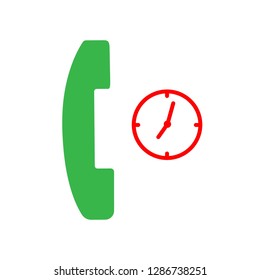 Telephone and clock outline icon
