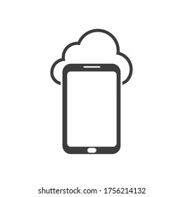 Telephone cloud icon isolated on white background. Vector illustration. Eps 10.