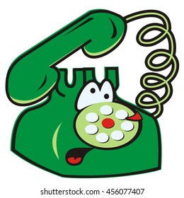 telephone, comic vector icon, funny illustration