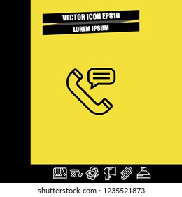 Telephone comment icon vector