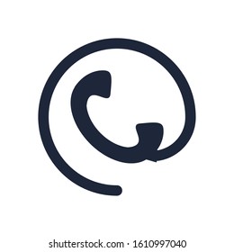 telephone communication with arroba symbol vector illustration design