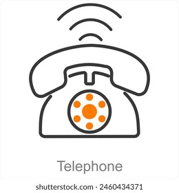 Concepto de icono de teléfono y comunicación
