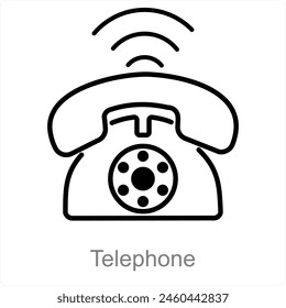 Concepto de icono de teléfono y comunicación