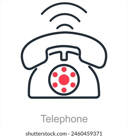 Concepto de icono de teléfono y comunicación