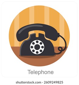 Telephone and communication icon concept