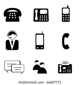 Telephone and communication icon set