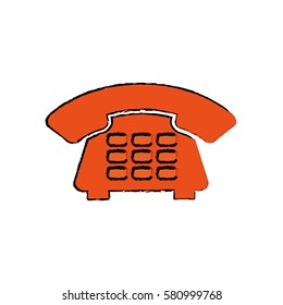 Telephone communication technology icon vector illustration graphic design