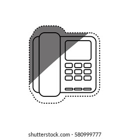 Telephone communication technology icon vector illustration graphic design