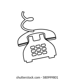 Telephone communication technology icon vector illustration graphic design