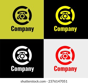 Telephone Company logo, elements color variation abstract icon. Modern logotype, business template.