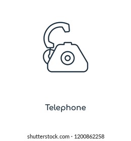 Telephone concept line icon. Linear Telephone concept outline symbol design. This simple element illustration can be used for web and mobile UI/UX.