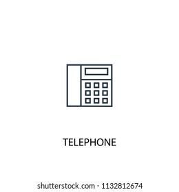 Telephone concept line icon. Simple element illustration. Telephone concept outline symbol design from Workspace set. Can be used for web and mobile UI/UX