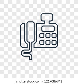 Telephone concept vector linear icon isolated on transparent background, Telephone concept transparency concept in outline style