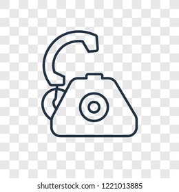 Telephone concept vector linear icon isolated on transparent background, Telephone concept transparency concept in outline style