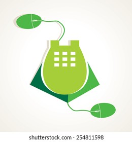 telephone connect with mouse- networking concept