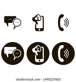 Telephone connection icon set. Vector illustration.