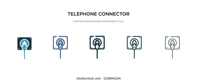 telephone connector icon in different style vector illustration. two colored and black telephone connector vector icons designed in filled, outline, line and stroke style can be used for web,