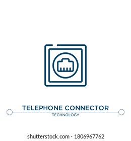 telephone connector vector line icon. Simple element illustration. telephone connector outline icon from technology concept. Can be used for web and mobile
