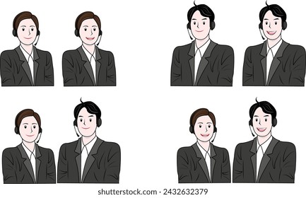 a telephone consultant with a kind smile