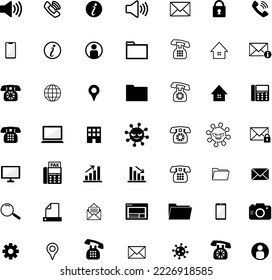 Telephone  contact simple illustration icon set