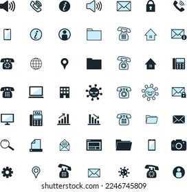 Telephone contact simple illustration icon set