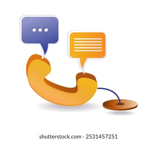 Telephone conversation with client flat illustration