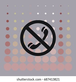 Telephone conversation is forbidden, vector icon