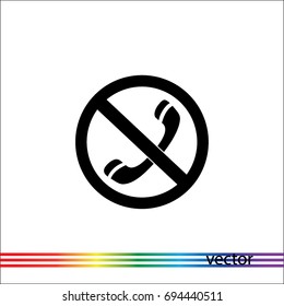 Telephone conversation is forbidden, vector icon