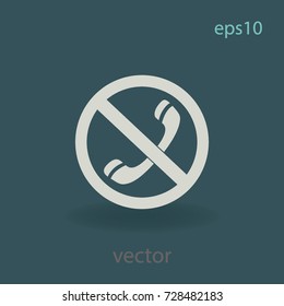 Telephone conversation is forbidden, vector icon