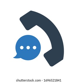 Telephone conversation icon. Conversation speech vector