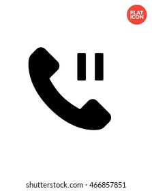 Telephone conversation on pause Icon Flat Style Isolated Vector Illustration