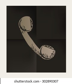 Telephone design on black background,vector