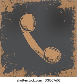 Telephone design on old paper background,vector