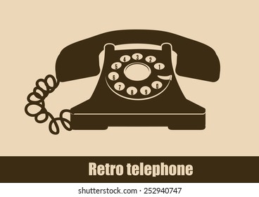 Telephone design over beige background, vector illustration.