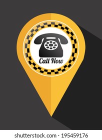 Telephone design over black background, vector illustration