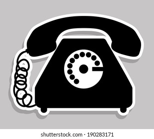 Telephone design over gray background, vector illustration