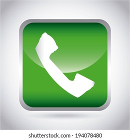 Telephone design over gray  background, vector illustration