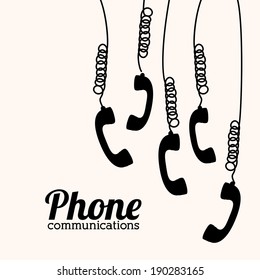 Telephone design over white background, vector illustration