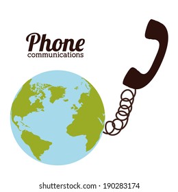 Telephone design over white background, vector illustration