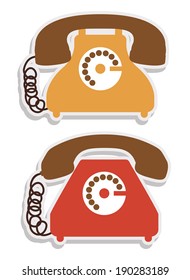 Telephone design over white background, vector illustration
