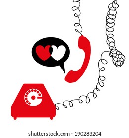 Telephone design over white background, vector illustration