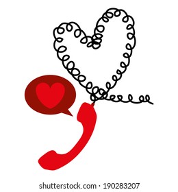 Telephone design over white background, vector illustration