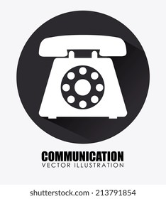 Telephone design over white background, vector illustration