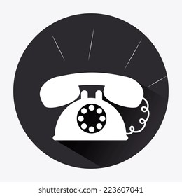 Telephone design over white background, vector illustration 