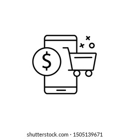 Telephone dollar commerce icon. Element of online shopping icon