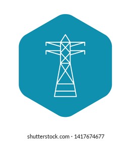 Telephone electric tower icon. Outline telephone electric tower vector icon for web design isolated on white background